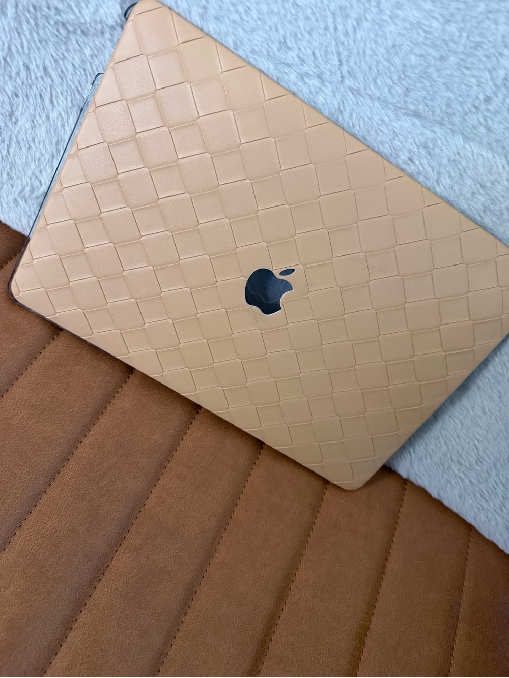 Apple Beige MacBook Air Leather Cover